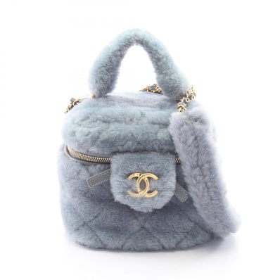シャネル CHANEL マトラッセ バニティ 2WAY ショルダーバッグ バッグ ムートン レザー レディース グレー系 AS3357 【中古】