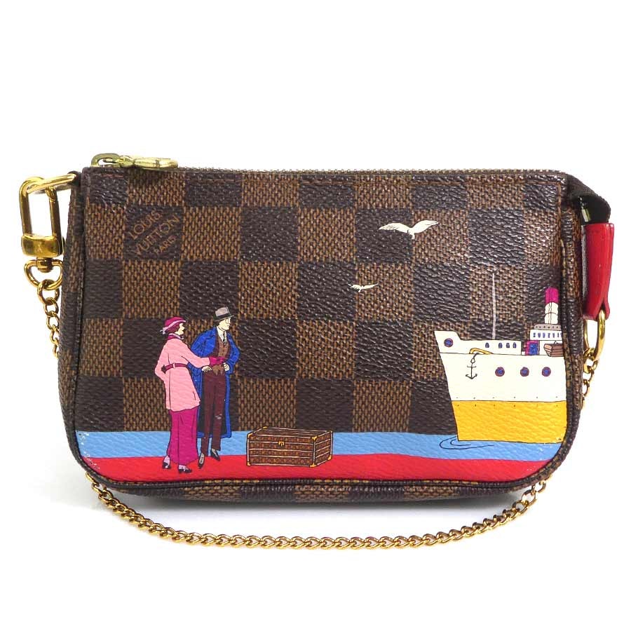 ルイ ヴィトン LOUIS VUITTON ハンドバッグ アクセサリーポーチ ミニ ポシェット アクセソワール ダミエキャンバス/メタル ブラウン/ゴールド レディース N41667【中古】 e61825a