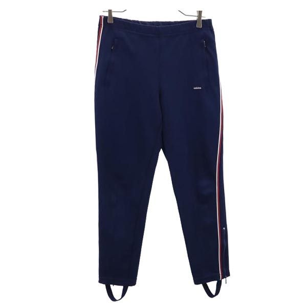 adidas アディダス 70s ヴィンテージ 西ドイツタグ デサント製 ATS-195 ロングジャージパンツ S ネイビー 足掛け付き