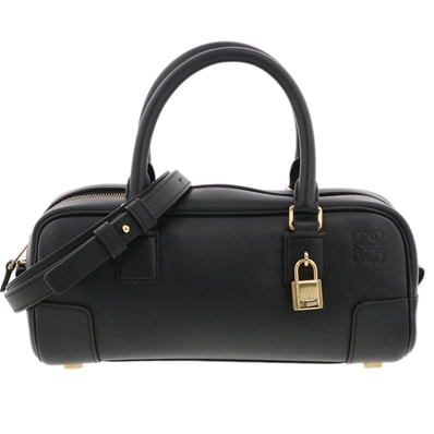 【再値下げ】LOEWE ロエベ アマソナ23 クロップド バッグ ショルダーバッグ ハンドバッグ A039N23X03 レザー ブラック ゴールド金具 レディース【中古】