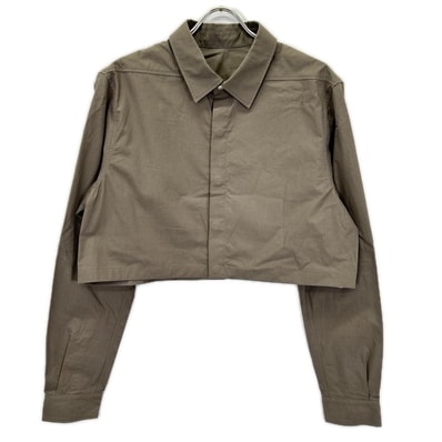 リックオウエンス 25SS RP01E7240P ブラウン CROPPED OUTERSHIRT/クロップドシャツ 44