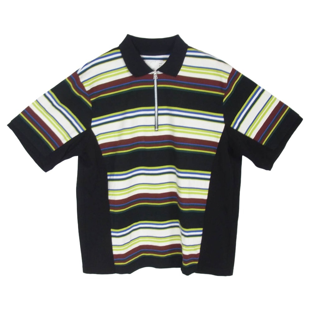 Sacai サカイ 26SS 26-04021M Stripe Cotton Jersey Polo Shirt ストライプ コットン ジャージー ハーフジップ ポロシャツ マルチカラー系 3【中古】