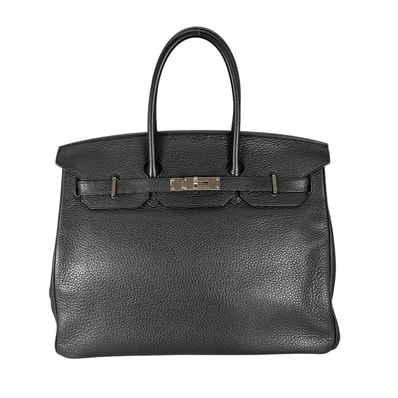 HERMES エルメス ハンドバッグ バーキン35 シルバー金具 □N刻 トリヨンクレマンス ブラック 黒 シルバー金具 レディース 美品 2010年【中古品】