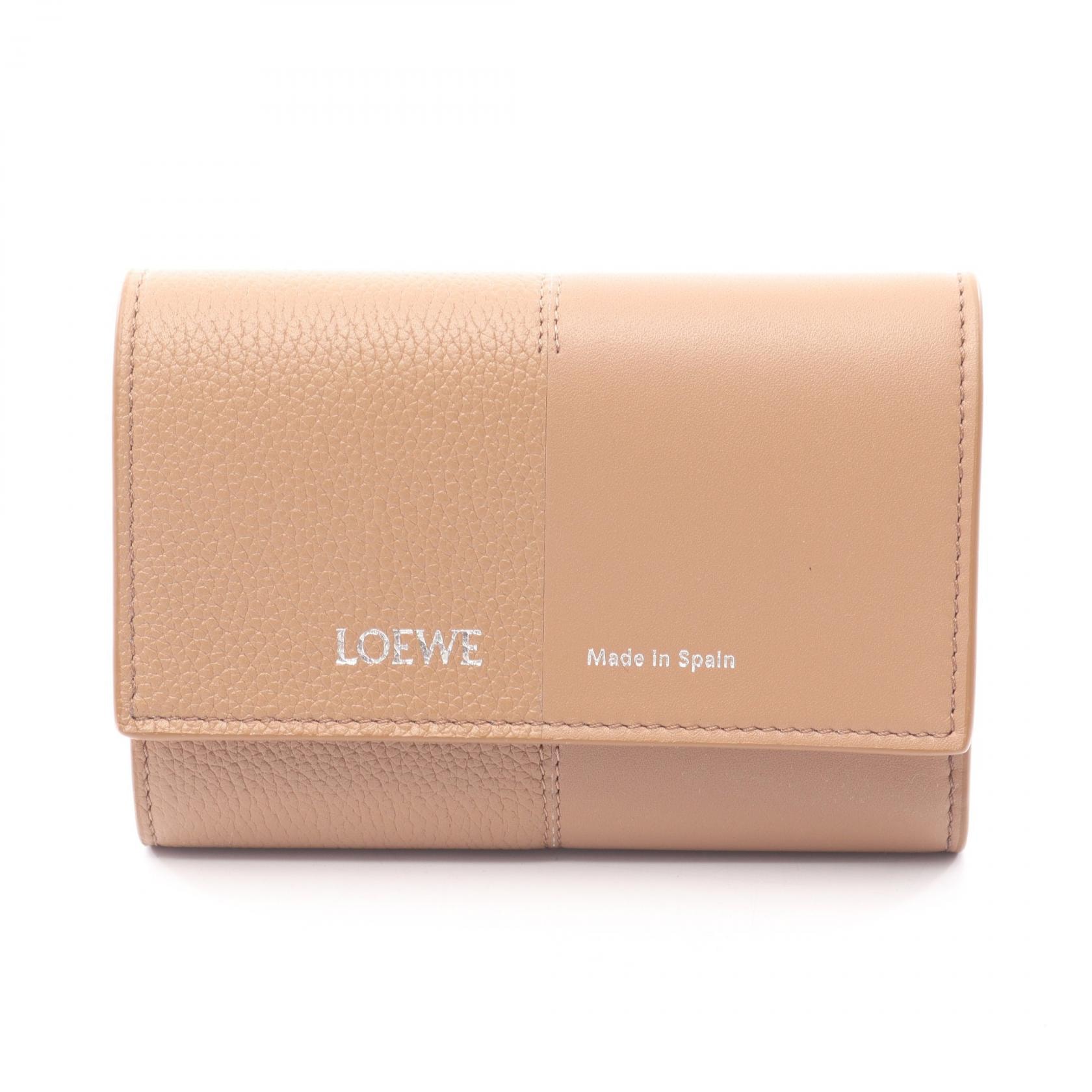 ロエベ LOEWE バーティカル ウォレット スモール 三つ折り財布 財布 レザー レディース ブラウン系 C612S33X019579 【新品】