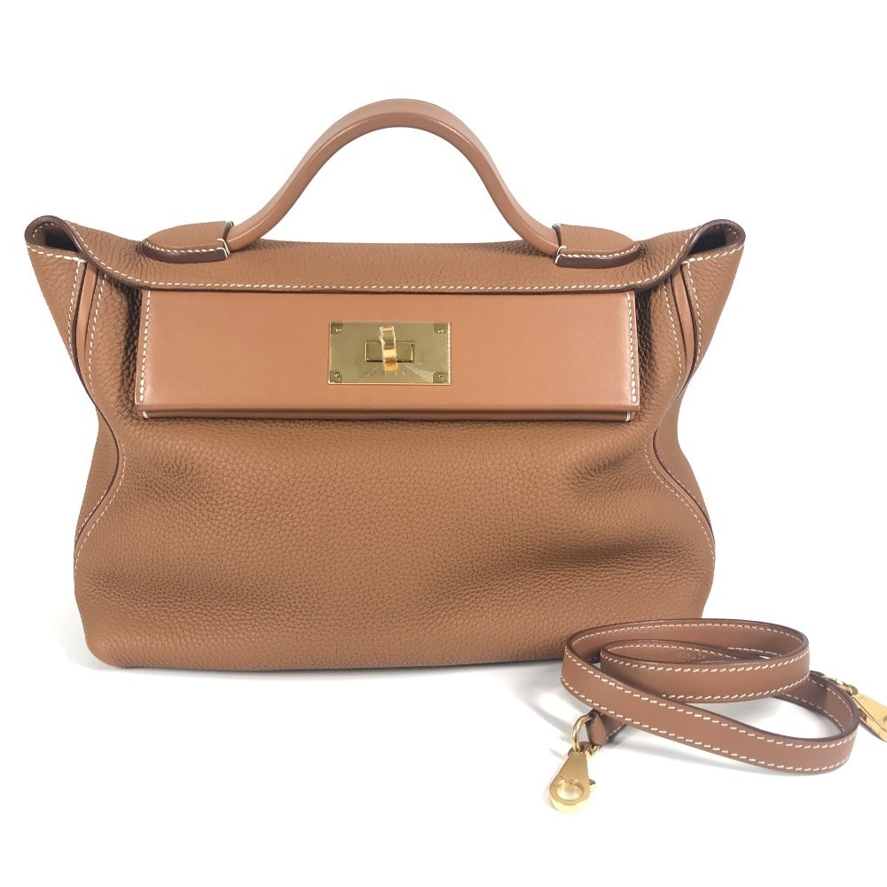 エルメス HERMES サック 24/24 ヴァンキャトル 29  カバン 2WAYバッグ ハンドバッグ ショルダーバッグ トゴ ゴールド 新品同様