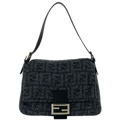 FENDI フェンディ マンマバケット ズッカ柄 ハンドバッグ ウール グレー レディース【中古】