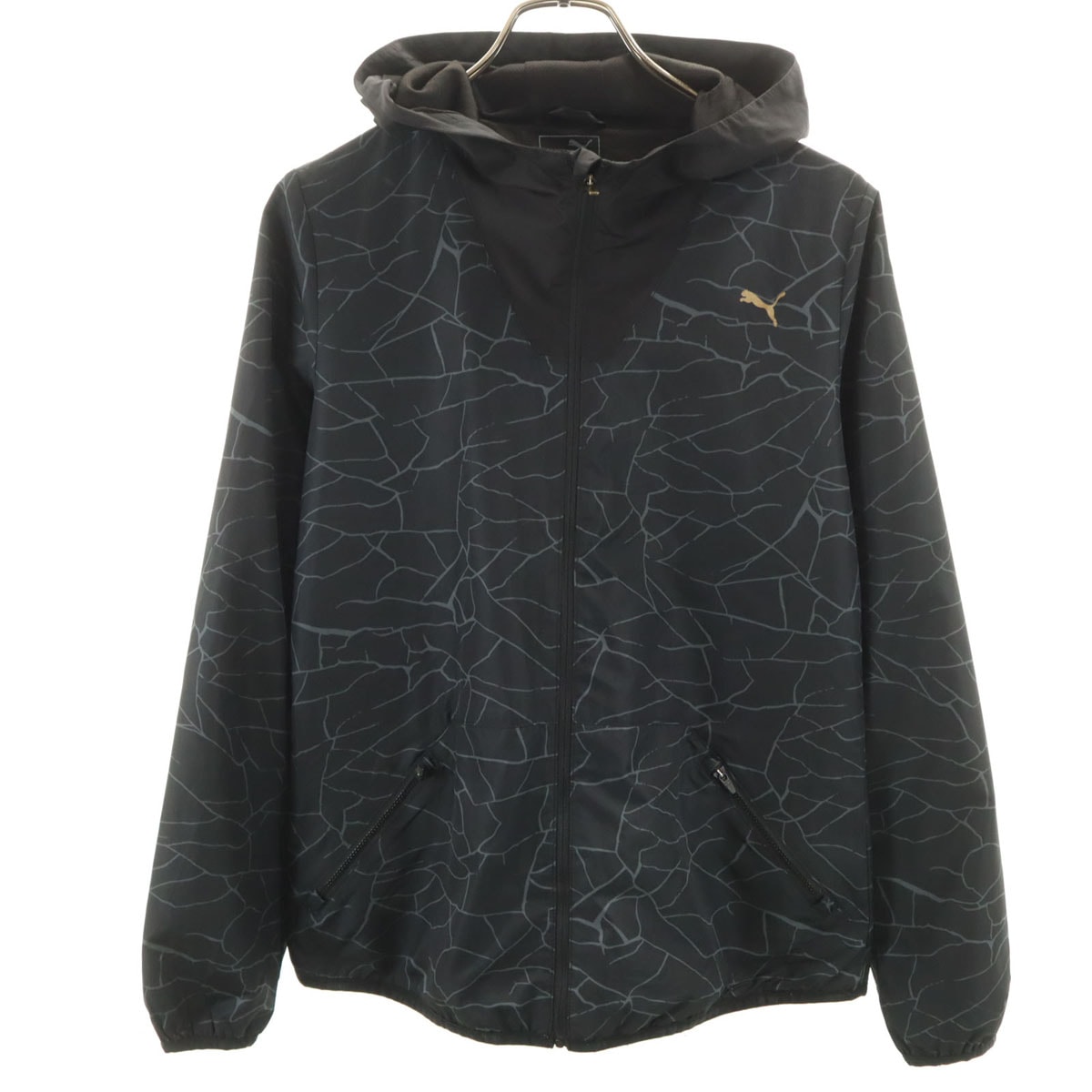 PUMA プーマ 総柄 ウインドブレーカー XS ブラック系 ジャケット