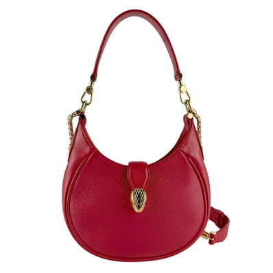 ブルガリ BVLGARI ショルダーバッグ ハンドバッグ セルペンティ フォーエバー レザー レッド レディース【中古】 z9690