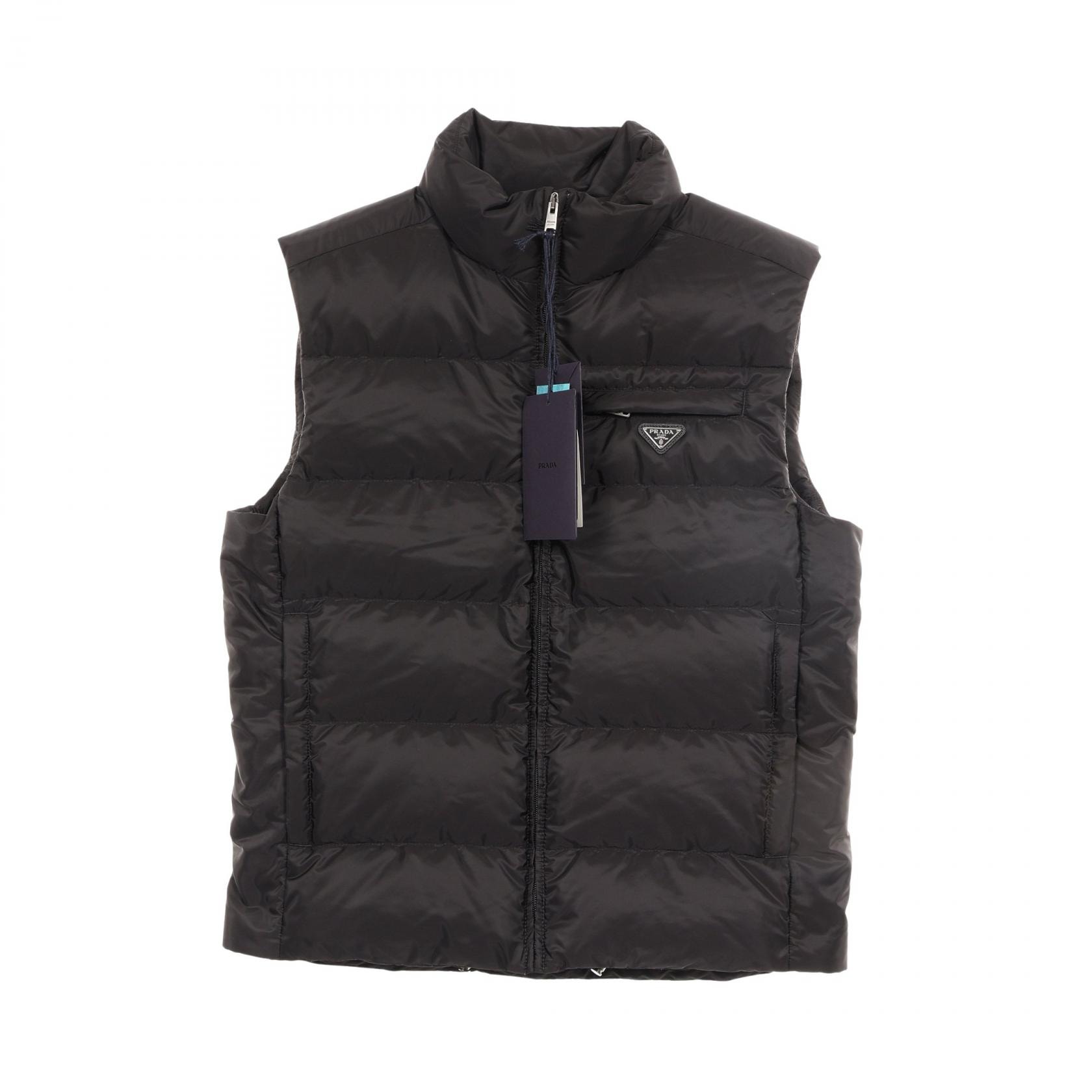 プラダ PRADA パデッド Re-Nylon ダウンベスト 衣料品 アウター ナイロン メンズ ブラック系 SGB033F000250 【新品】