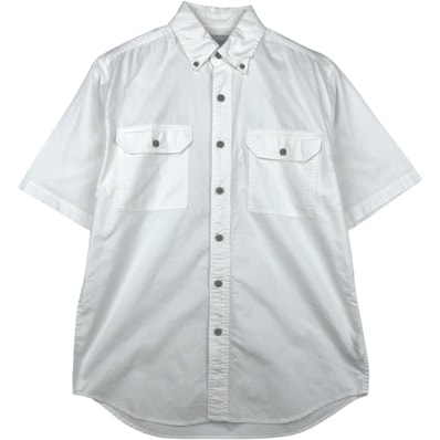 古着 カーハート Carhartt 無地 ボタンダウン フラップポケット 半袖 ワークシャツ メンズM相当/eaa641211