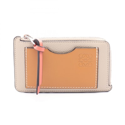 ロエベ LOEWE アナグラム コインカードホルダー カードケース コインケース 財布 レザー レディース グレー系 / ブラウン系 C660Z40X07 【中古】