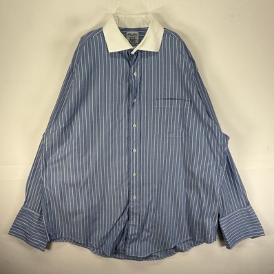 古着 ブルックスブラザーズ Brooks Brothers 長袖シャツ Makers カフス L ブルー系 ストライプ メンズ
