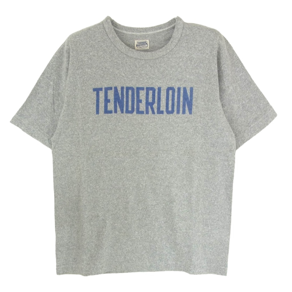 TENDERLOIN テンダーロイン Tシャツ TEE TENDERLOIN ロゴプリント 霜降り 半袖 Tシャツ グレー系 S【中古】