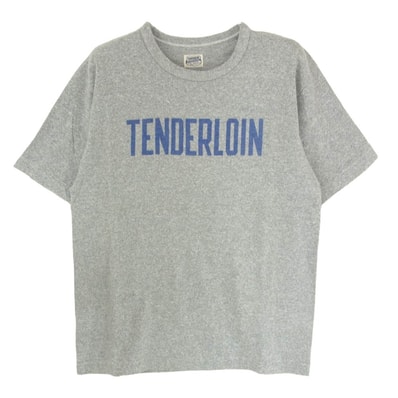 TENDERLOIN テンダーロイン Tシャツ TEE TENDERLOIN ロゴプリント 霜降り 半袖 Tシャツ グレー系 S【中古】