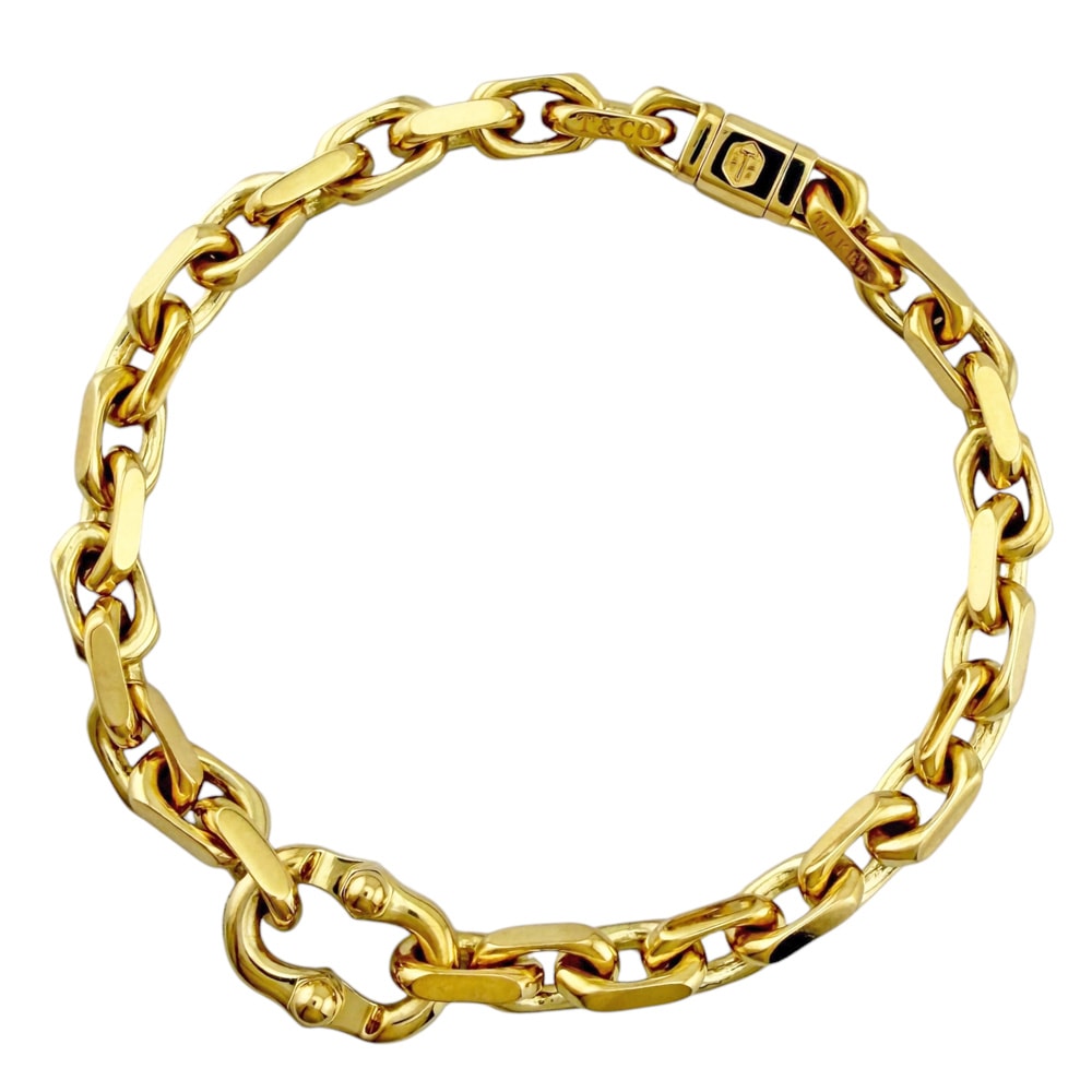 ティファニー 1837 メイカーズ ナロー ブレスレット 18金 K18イエローゴールド レディース TIFFANY&Co. 中古