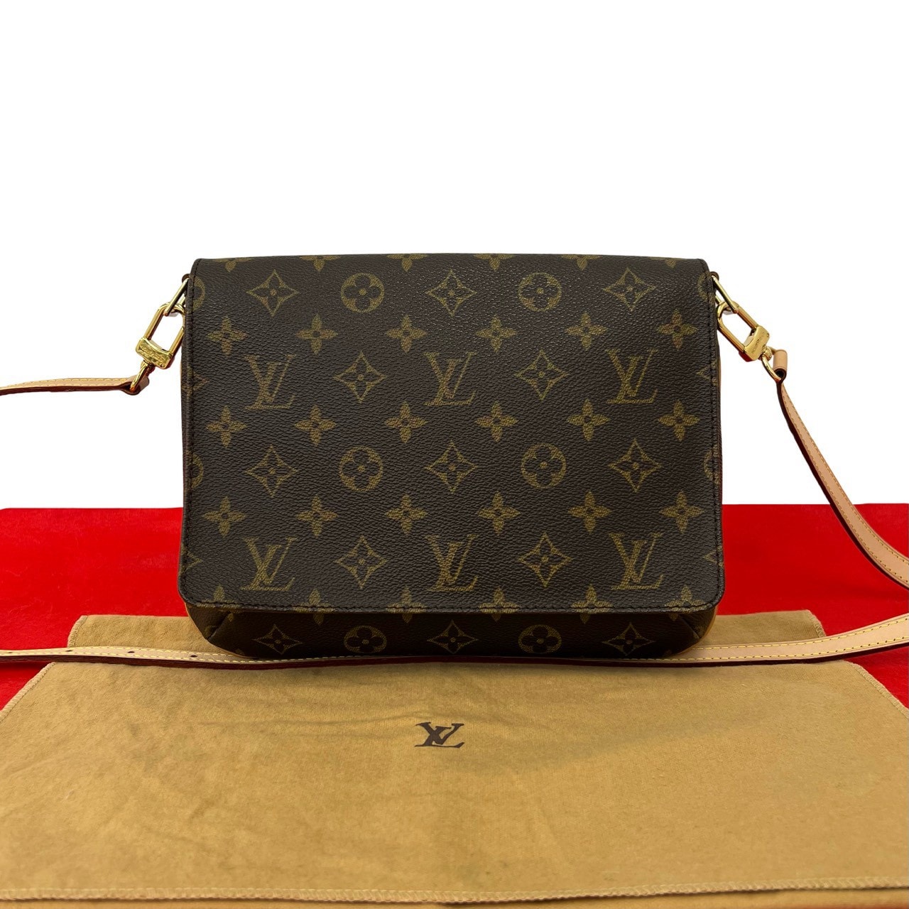 LOUIS VUITTON ルイヴィトン モノグラム ロゴ 柄 レザー PVC ショルダーバッグ ブラウン
39013