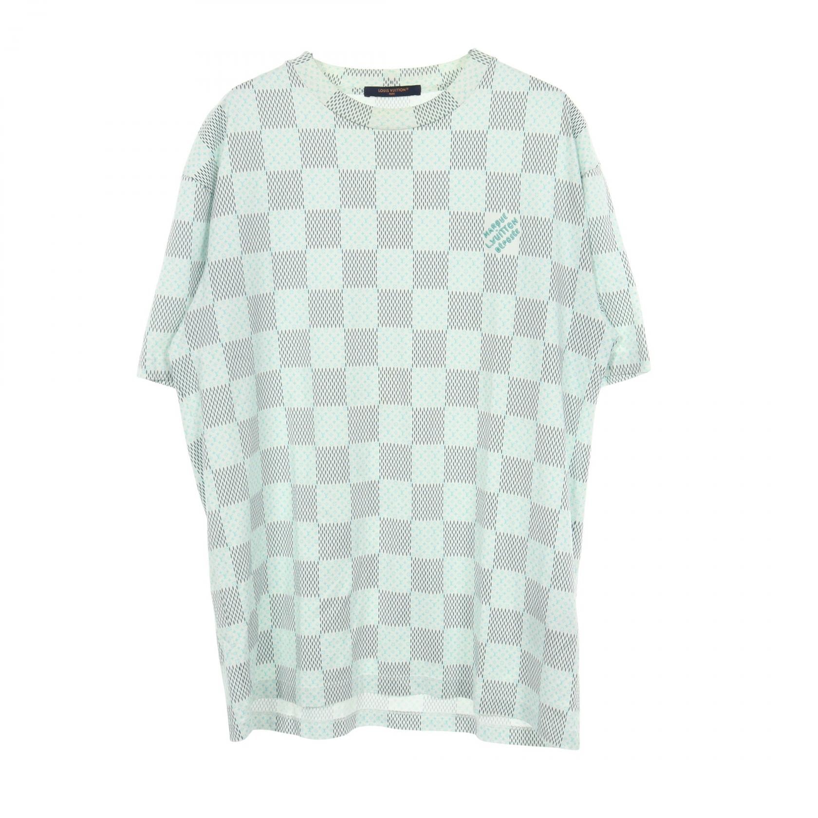 ルイ・ヴィトン LOUIS VUITTON ダミエモノグラム クルーネック 半袖Tシャツ 衣料品 トップス コットン メンズ ホワイト系 / グリーン系 RM242MM NPG HRY10W 【中古】