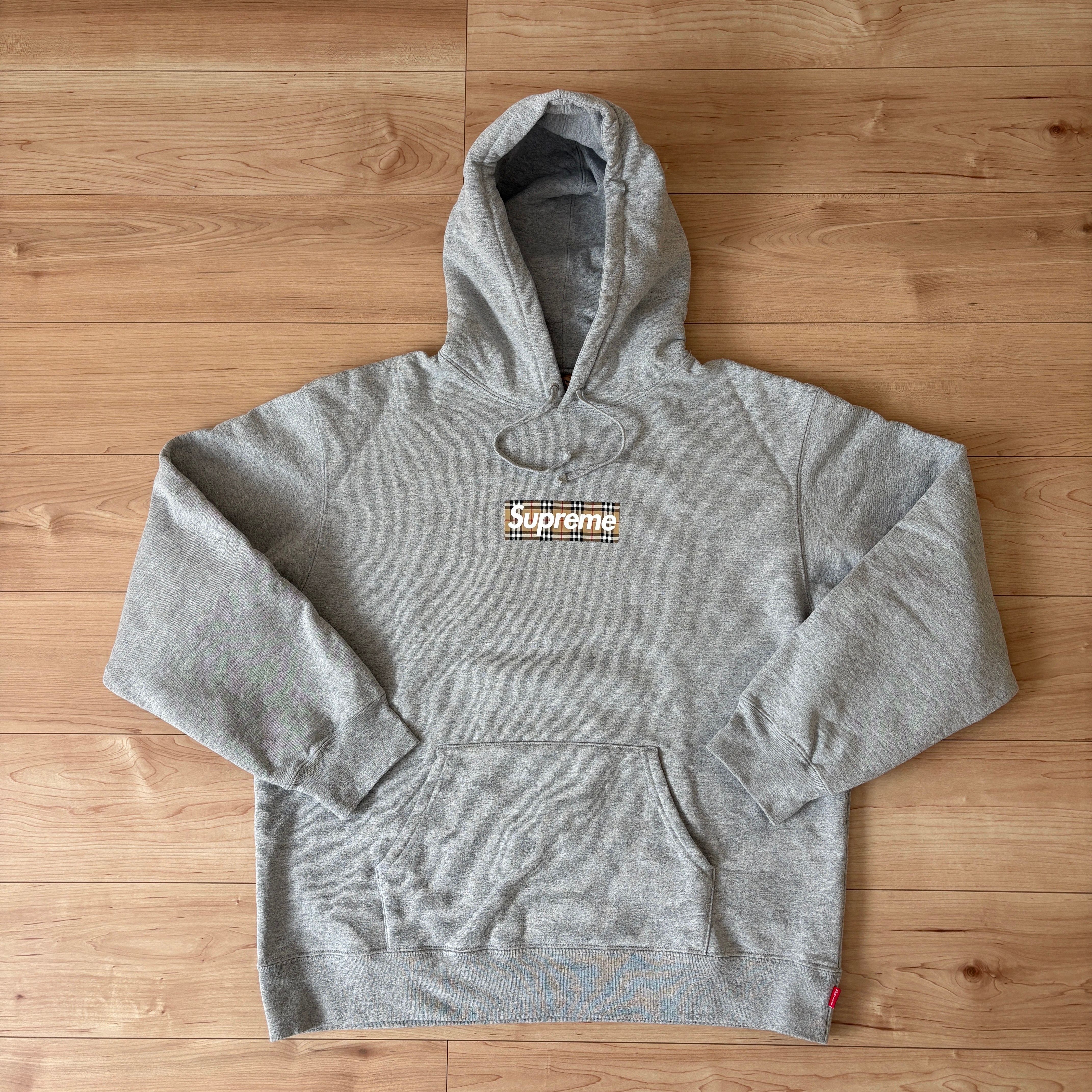 Supreme / Burberry Box Logo Hooded Sweatshirt "Heather Grey"