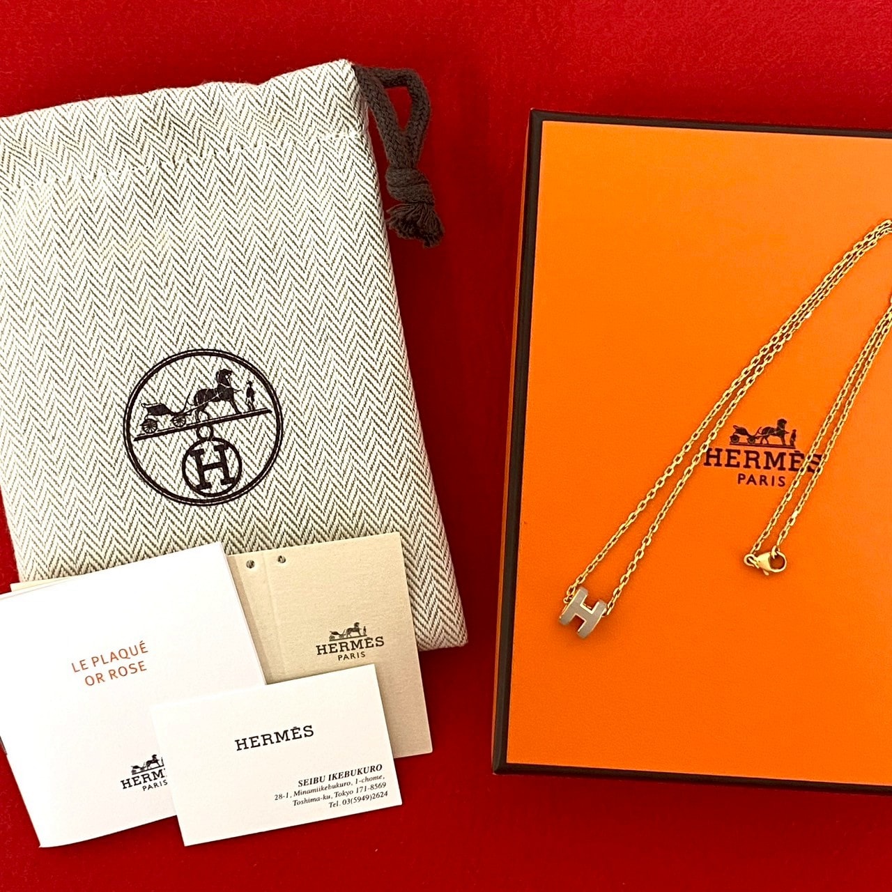 HERMES エルメス ミニ ポップ アッシュ GP ネックレス ゴールド
46267