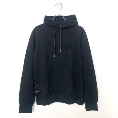 WTAPS x sacai Flock Print Hoodie / Hoody / Cotton "Black" 2423234D-CSM01S / 25-0925S