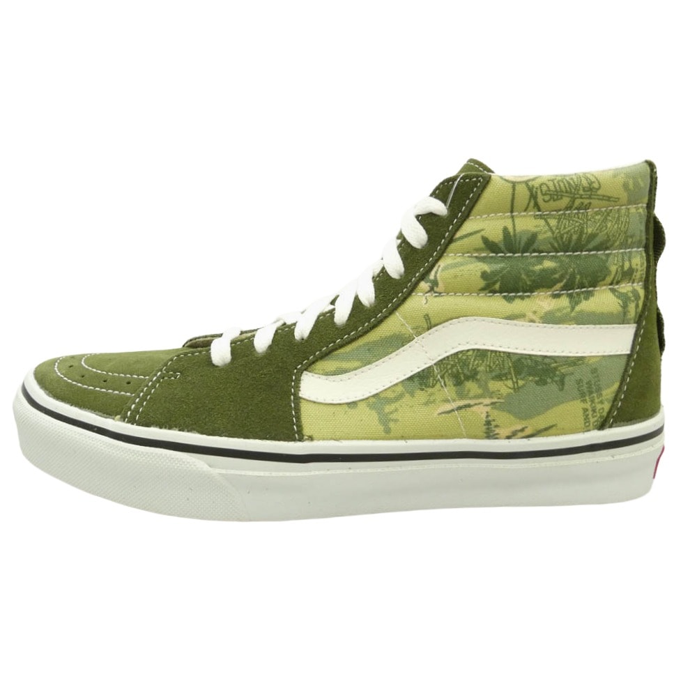 STUSSY ステューシー VANS バンズ V38STUSSY YEAR OF THE SNAKE  SK8-HI イヤー・オブ・ザ・スネーク スケートハイ スニーカー モスグリーン系 ライトグリーン系 26.5cm【極上美品】【中古】