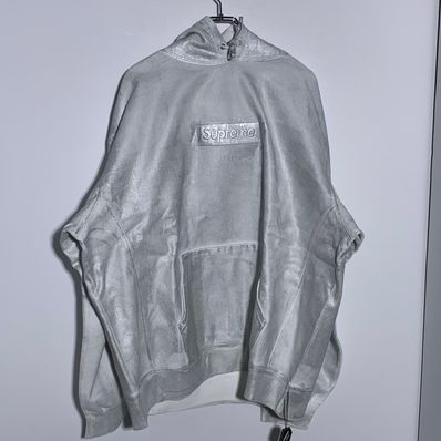 Supreme x MM6 Maison Margiela Foil Box Logo Hooded Sweatshirt "White"