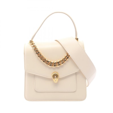 ブルガリ BVLGARI セルペンティ フォーエバー トップハンドル 2WAY ハンドバッグ バッグ ナッパレザー レディース ホワイト系 【中古】