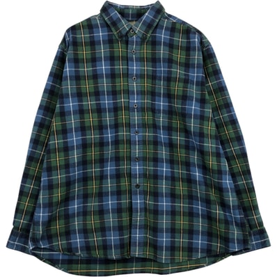 古着 エルエルビーン L.L.Bean 長袖 ボタンダウン ライトネルチェックシャツ メンズXL相当/eaa624746