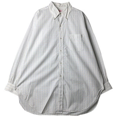 古着 ~70年代 ブルックスブラザーズ Brooks Brothers MAKERS 6ボタン 長袖 ボタンダウンチェックシャツ メンズXL相当 ヴィンテージ/evb032453
