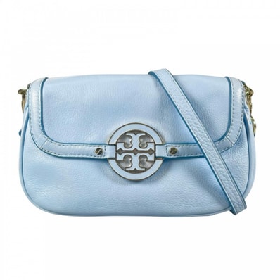 Tory Burch トリーバーチ ショルダーバッグ レザー ブルー 青 ゴールド金具 レディース【中古品】