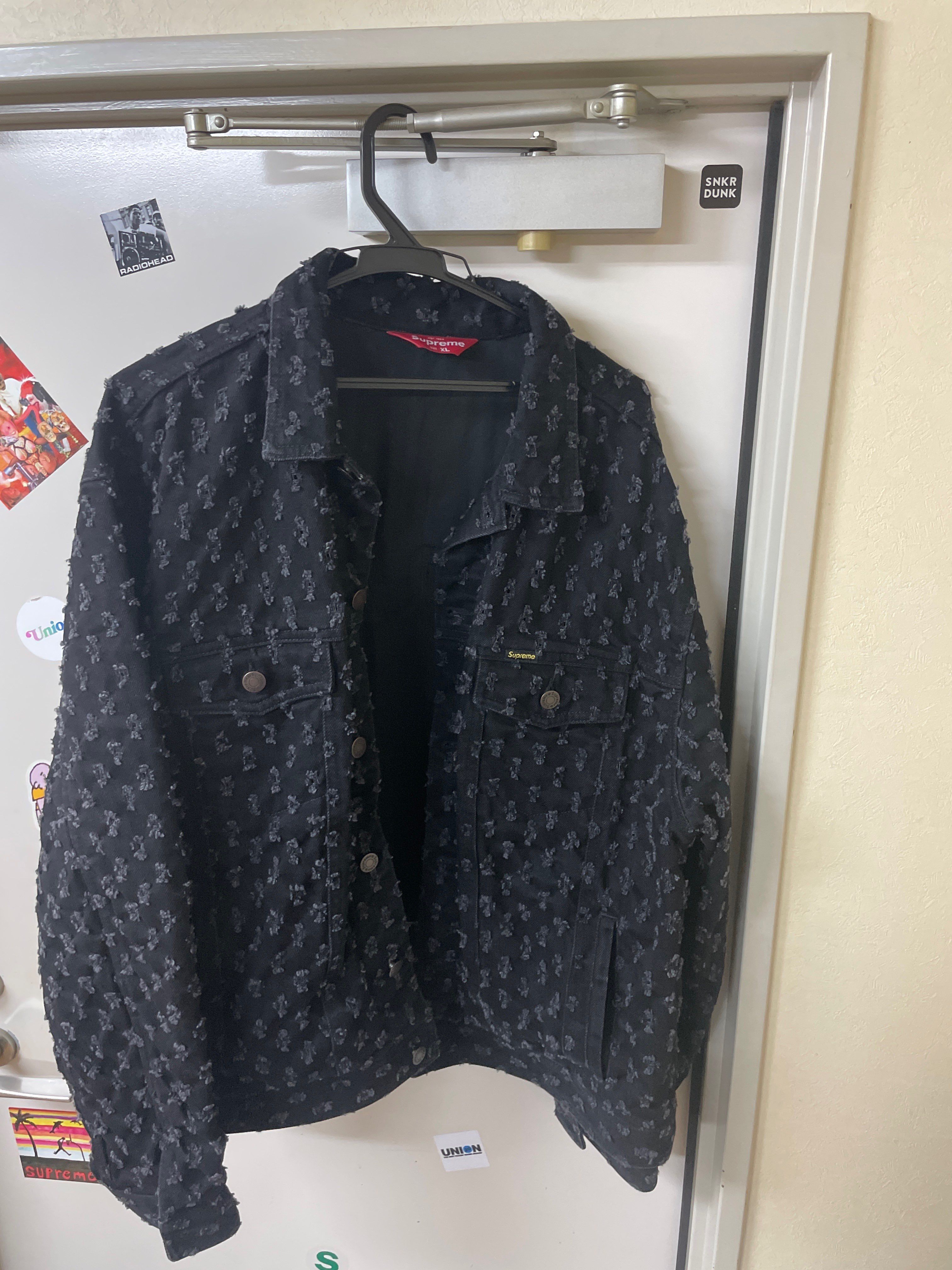 Supreme Hole Punch Denim Trucker Jacket "Black"