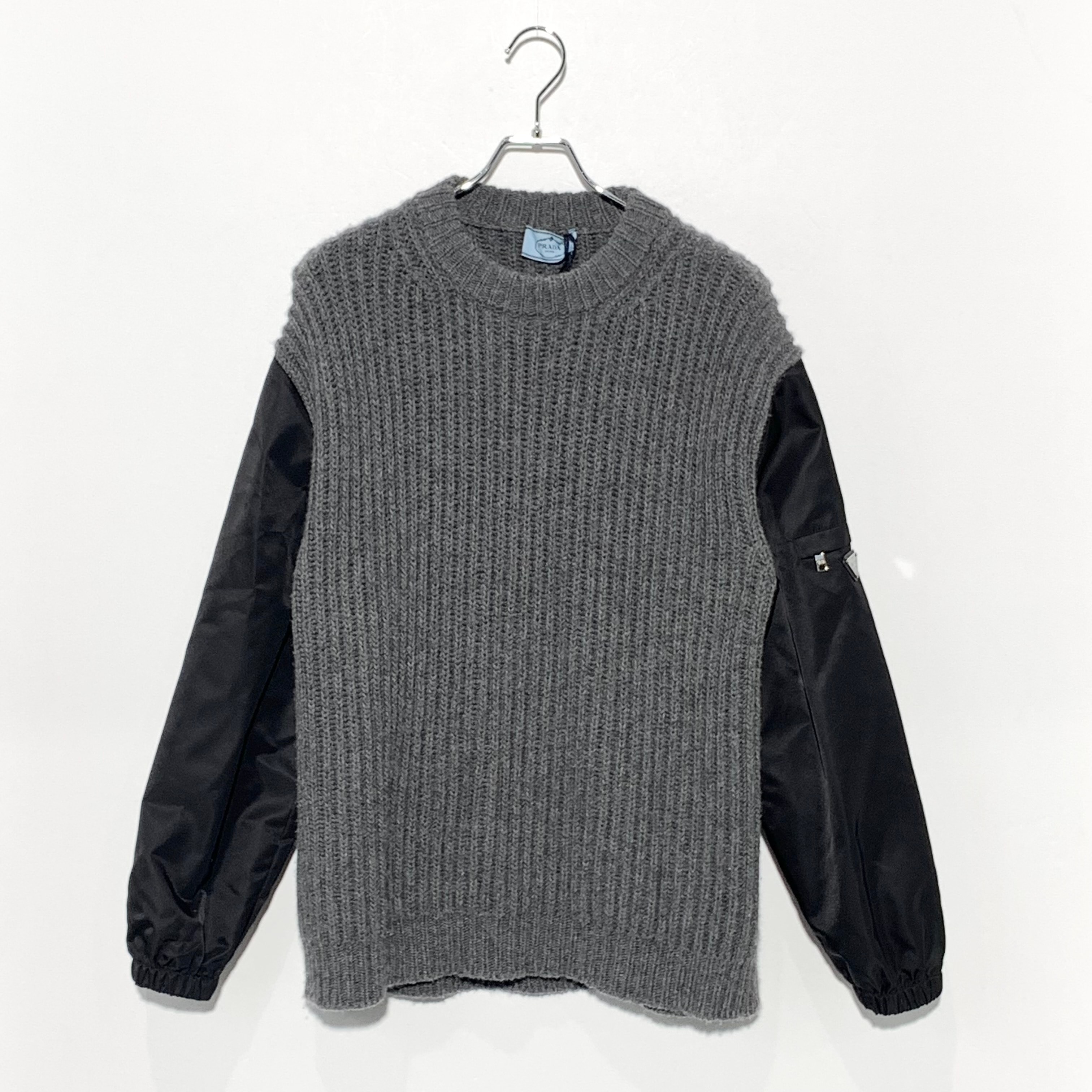 PRADA Re-Nylon Docking Knit Pullover Seater "Grey/Black"
