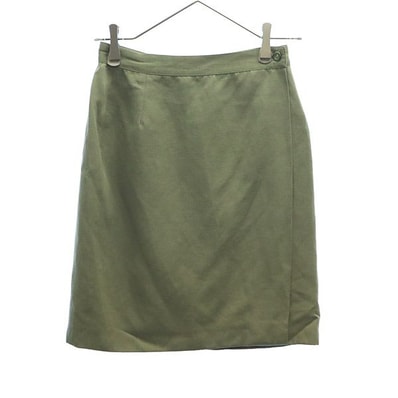 Emporio Armani エンポリオアルマーニ ウールブレンド ミディ丈 スカート 38 カーキ