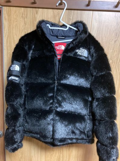Supreme x The North Face Faux Fur Nuptse Jacket "Black"