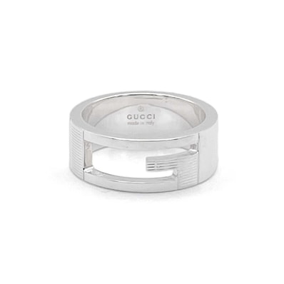GUCCI グッチ ブランデッドG ロゴ リング・指輪
カットアウト SV925 13.5号 シルバー 新品仕上済 レディース
【中古】