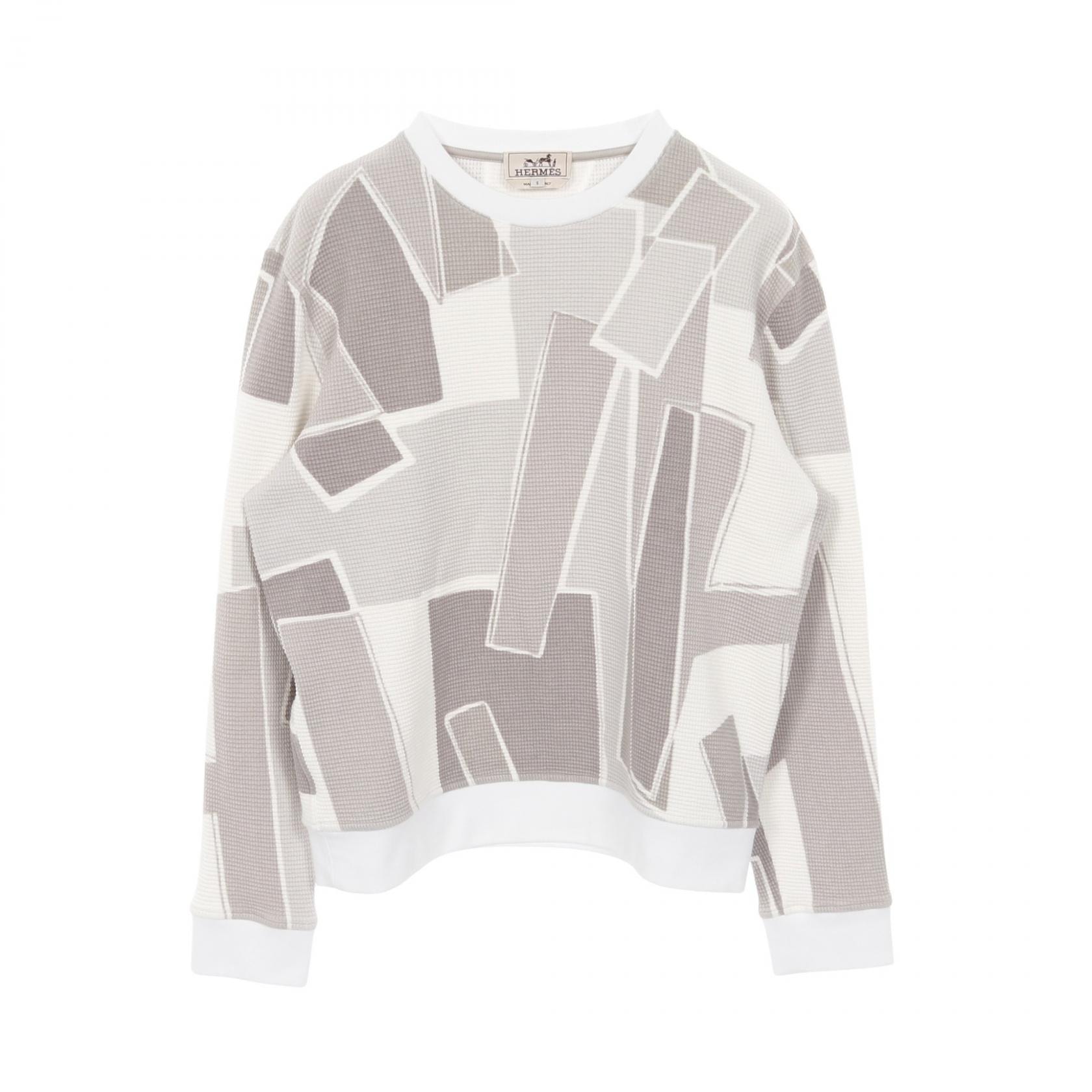 エルメス HERMES Hシネティック スウェット 衣料品 トップス コットン ホワイト メンズ ホワイト系 / グレー系 / マルチカラー 【中古】