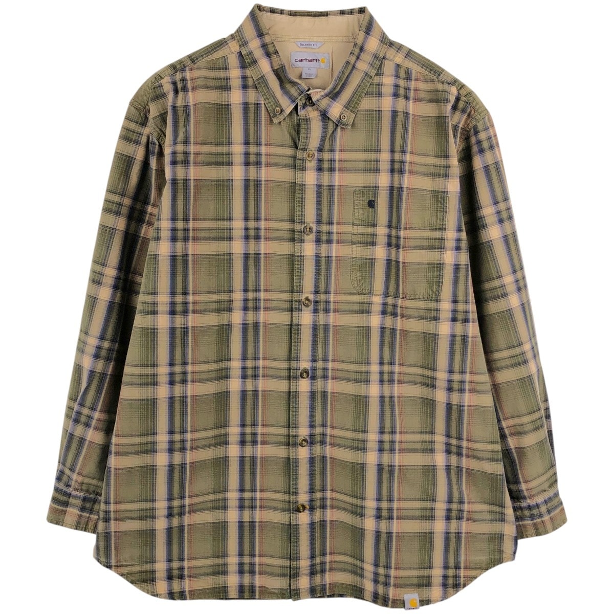 古着 カーハート Carhartt RELAXED FIT チェック柄 長袖 ボタンダウン ワークシャツ メンズXL相当/eaa662777