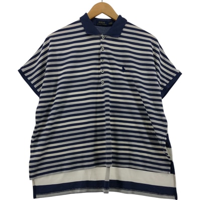 古着 ラルフローレン Ralph Lauren POLO RALPH LAUREN フレンチスリーブ 半袖 ボーダー ポロシャツ メンズM相当/eaa554849