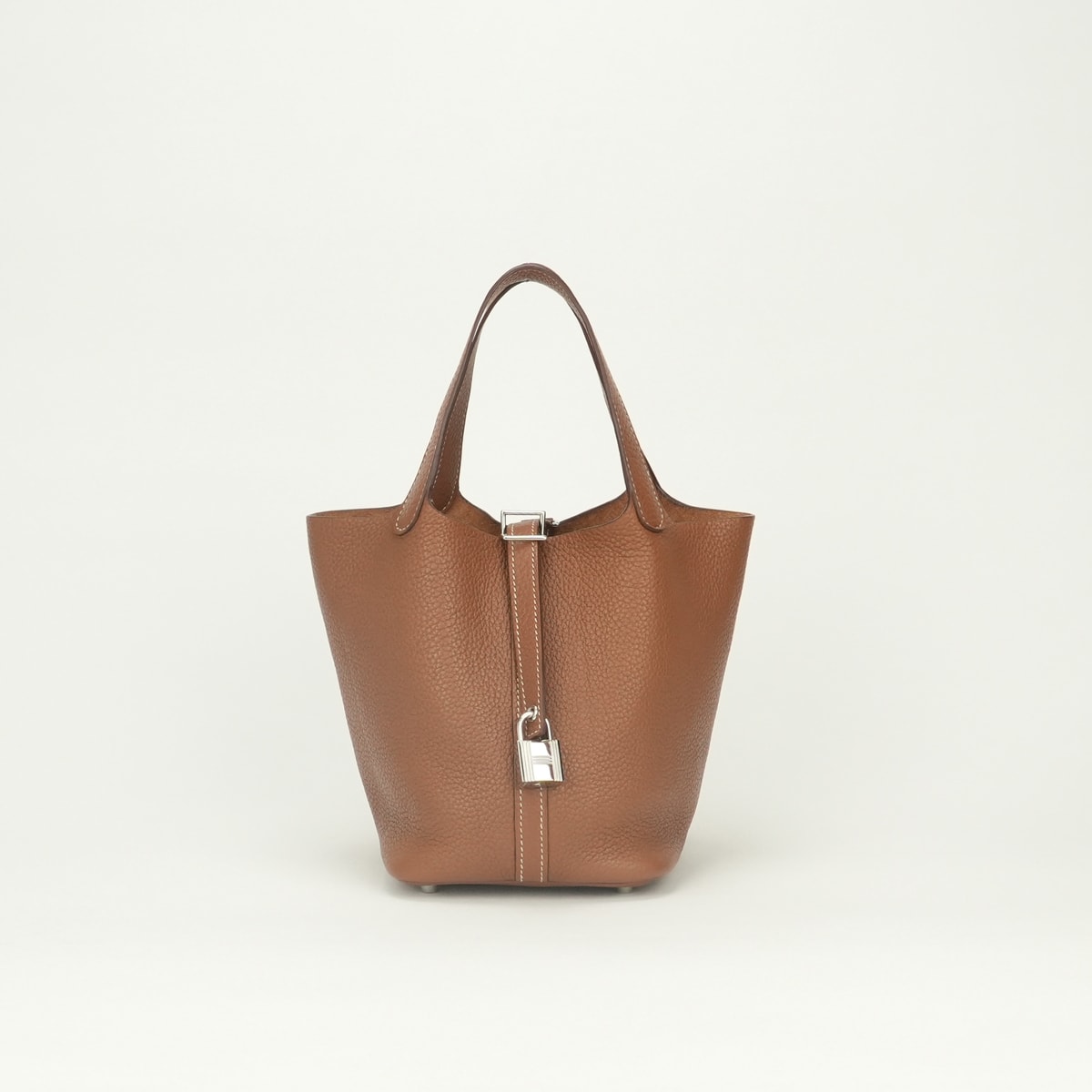エルメス HERMES ピコタンロックPM 18 バッグ トートバッグ トリヨンクレマンス ゴールド Gold ブラウン Brown 茶 シルバー金具 ハンドバッグ