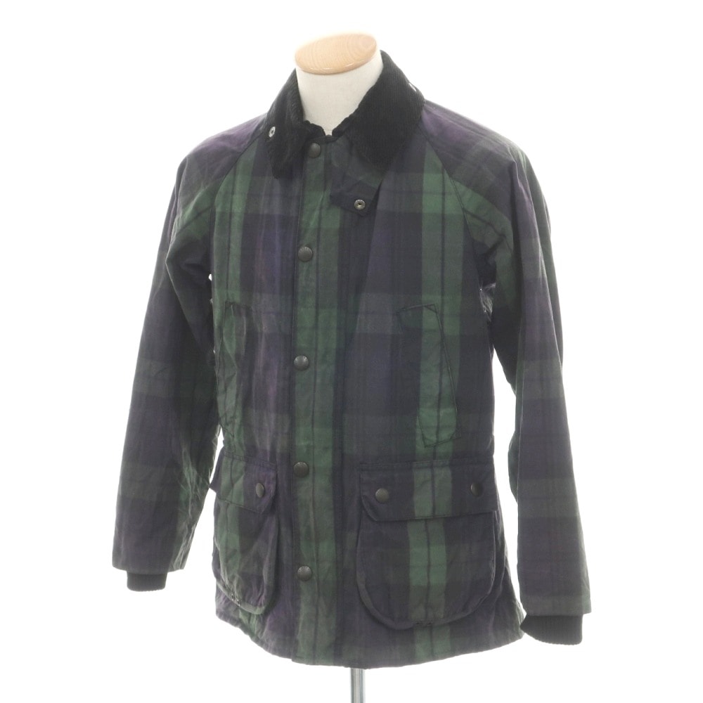 【中古】バブアー Barbour SL BEDALE ビデイル ワックスコットン チェック フィールドジャケット ネイビーxグリーン【サイズ36】【メンズ】