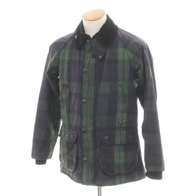 【中古】バブアー Barbour SL BEDALE ビデイル ワックスコットン チェック フィールドジャケット ネイビーxグリーン【サイズ36】【メンズ】