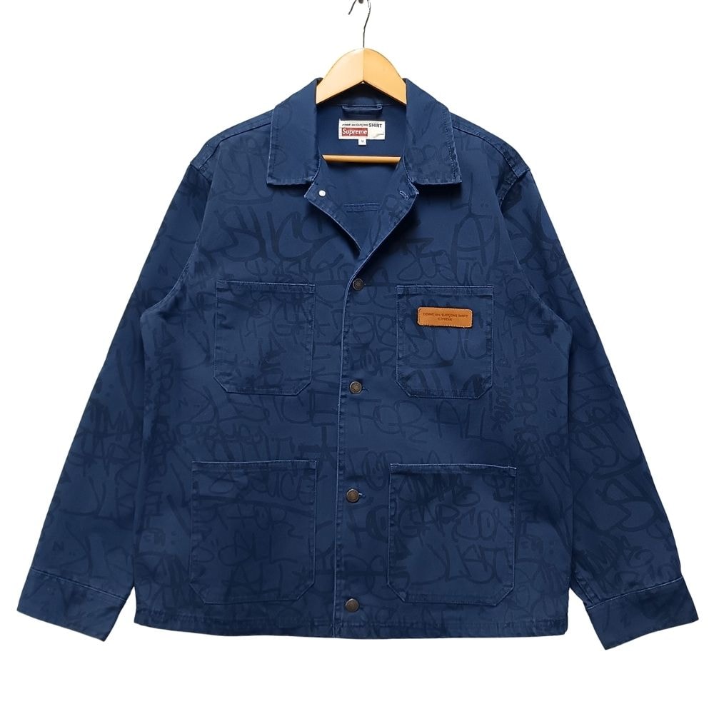 SUPREME シュプリーム × COMME des GARCONS SHIRT Printed Canvas Chore Coat カバーオール ジャケット 41077