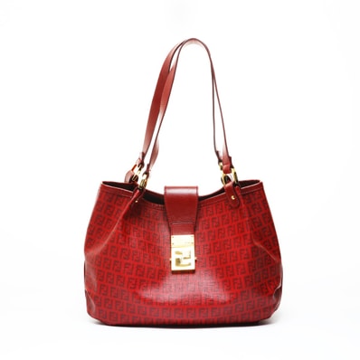 フェンディ FENDI ズッキーノトート PVC ショルダーバッグ【中古】