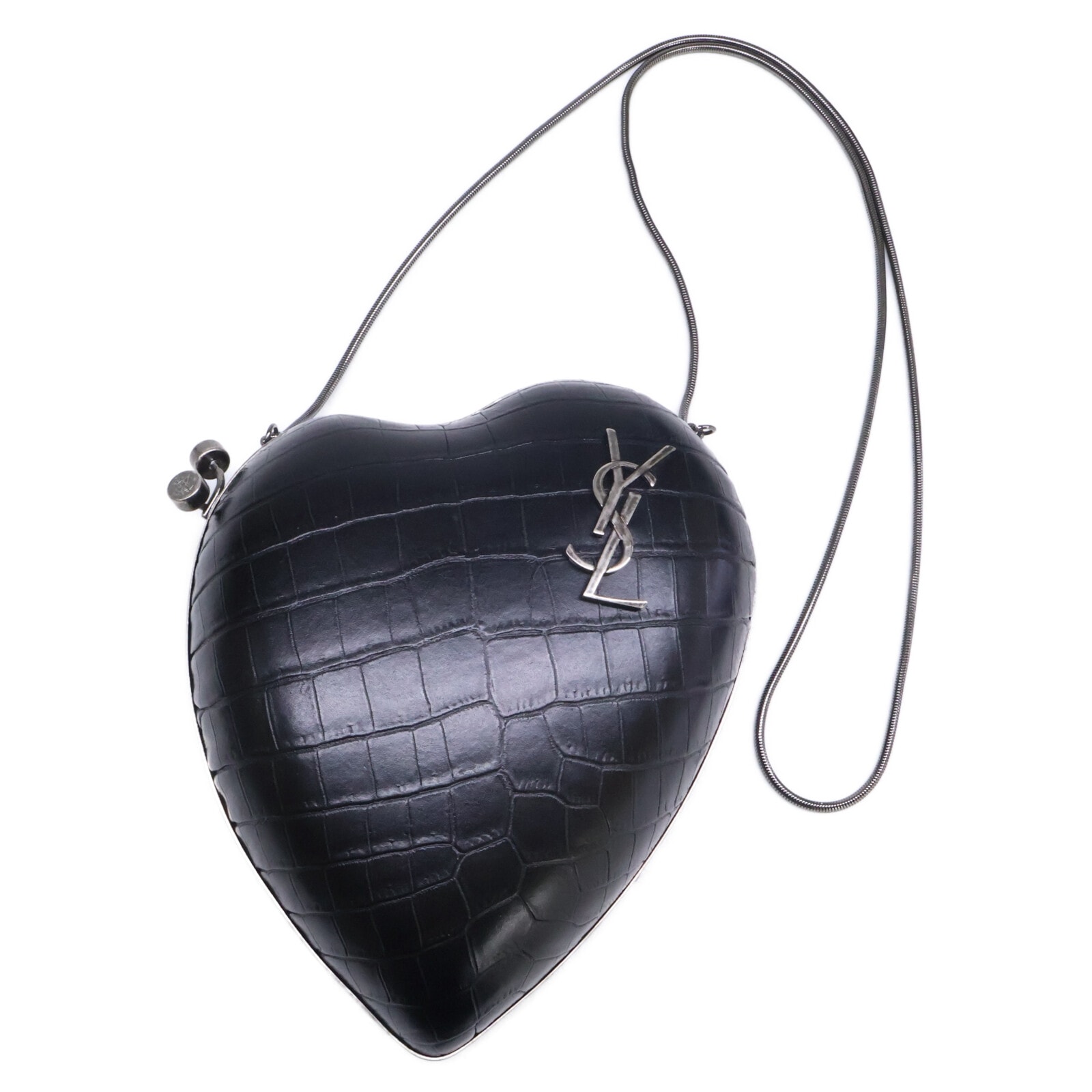サンローランパリ 美品 466212 型押しカーフ LOVEボックス チェーン