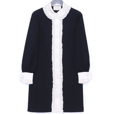 GUCCI フリルシルクワンピース