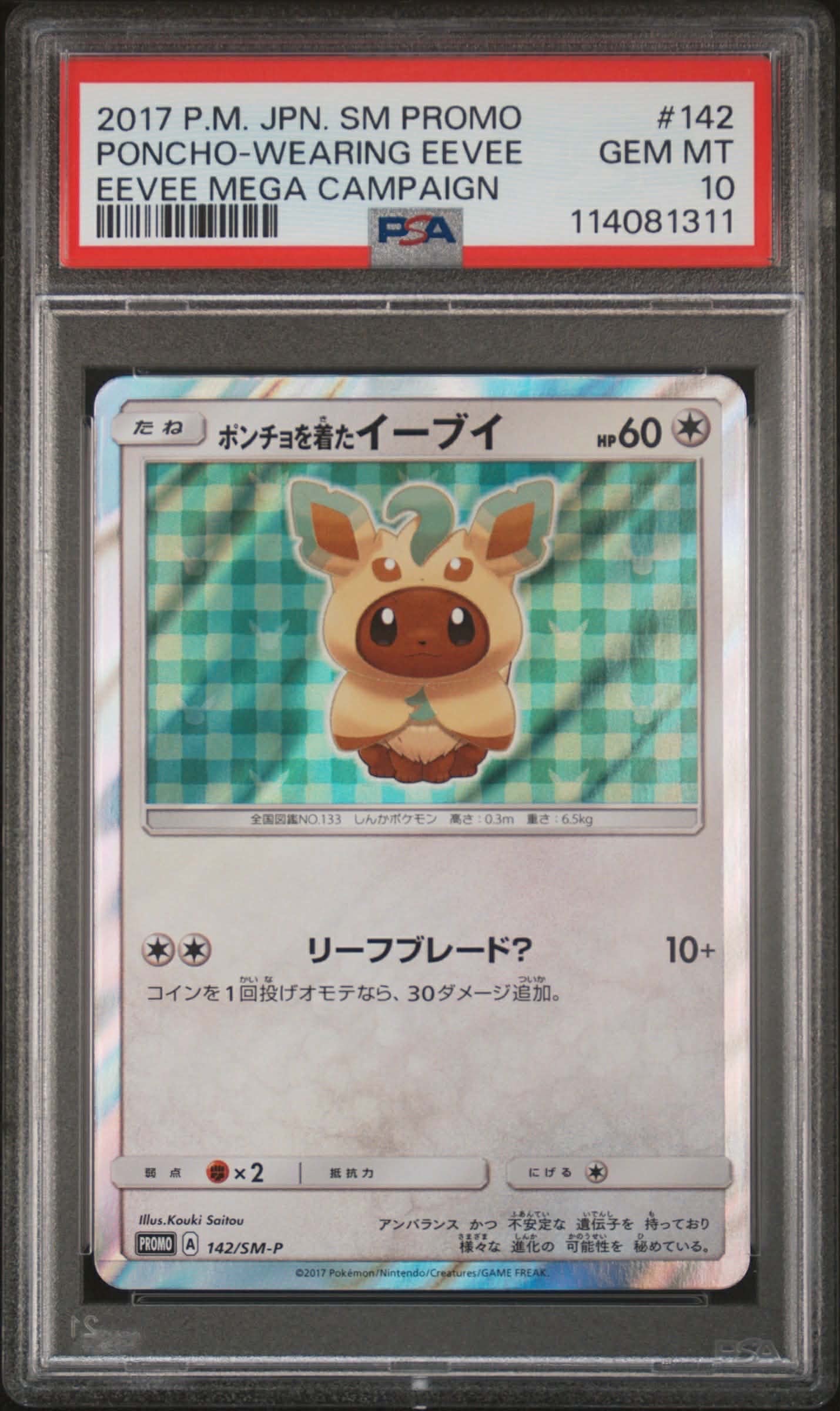 ポンチョを着たイーブイ: プロモ[SM-P 142](プロモーションカード「SM