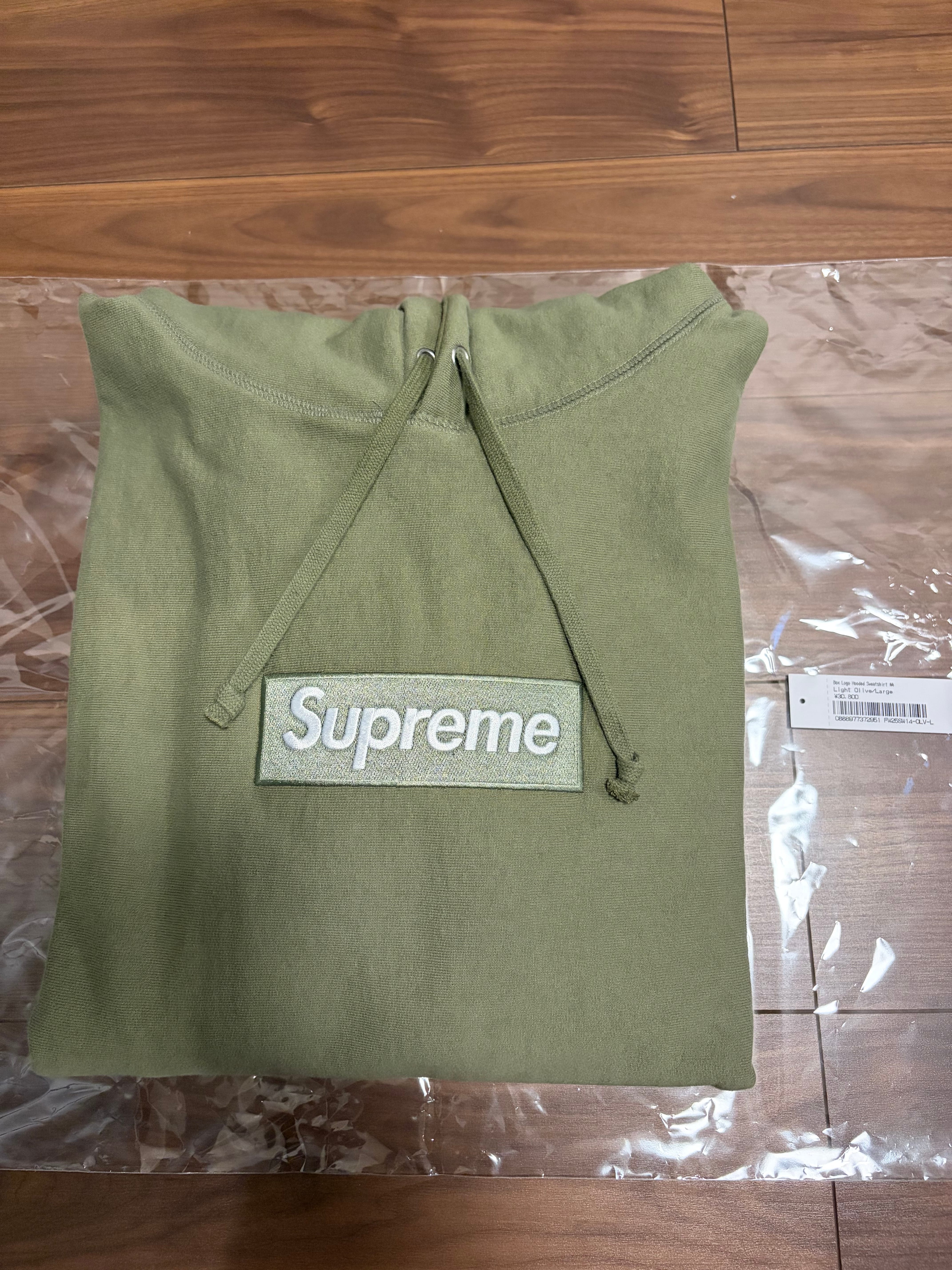 Supreme Box Logo Hooded Sweatshirt (25FW) "Light Olive"