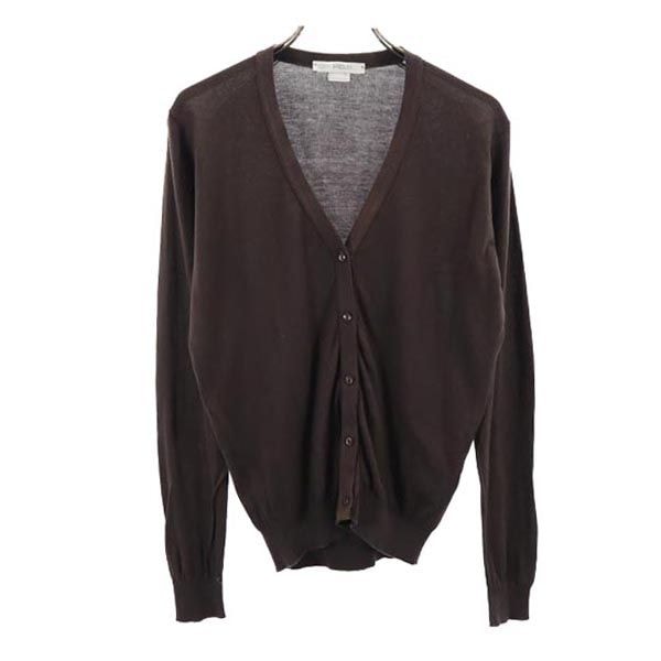 JOHN SMEDLEY ジョンスメドレー 英国製 長袖 Vネック コットンニット カーディガン XS ブラウン