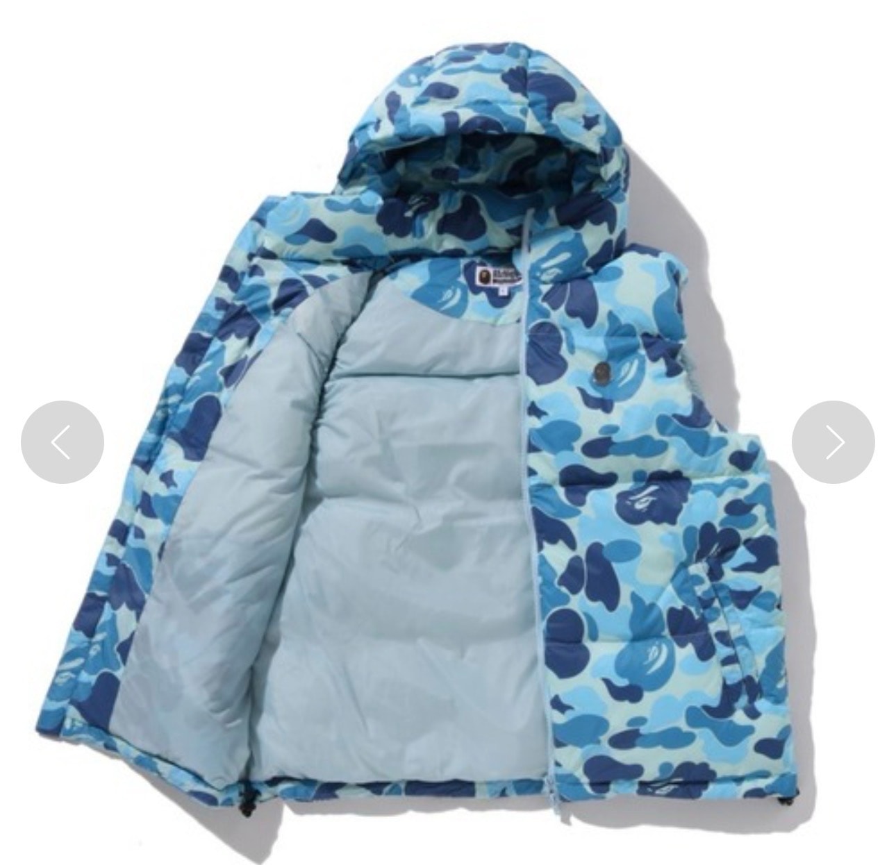 A BATHING APE ABC Camo Down Vest "Blue"