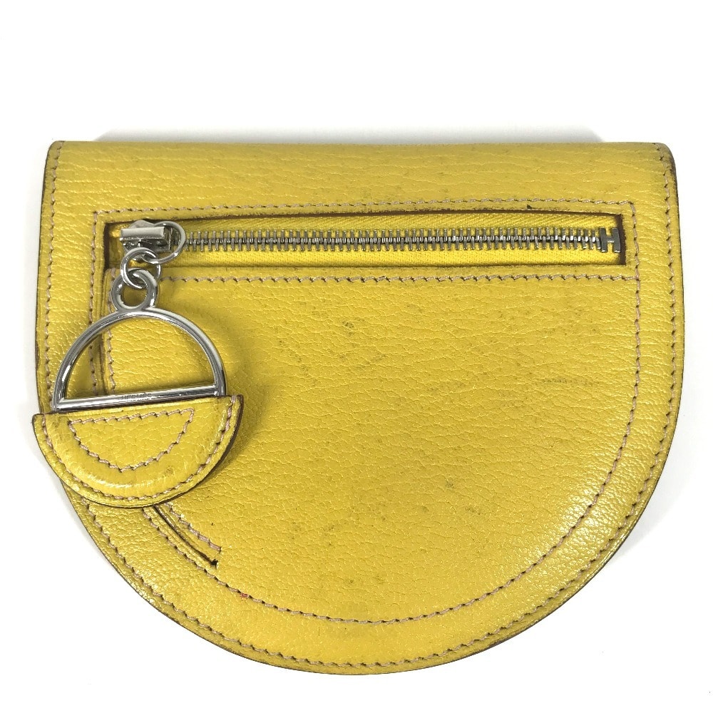 エルメス HERMES インザループ コンパクト 財布 小銭入れ コンパクトウォレット 2つ折り財布 コインケース レザー D刻 イエロー